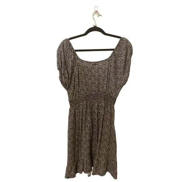 NWT Hurley Juniors' Keyhole Mini Dress - Fawn Ditsy, Size Medium - Picture 9 of 10